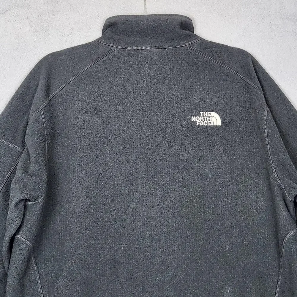 NORTH FACE Jacket Mens Large Black WindWall Full Zip Fleece Outdoors Hiking Warm